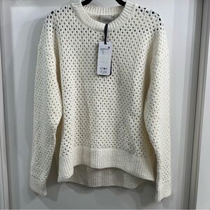 Varley ivory Grady boucle knit sweater